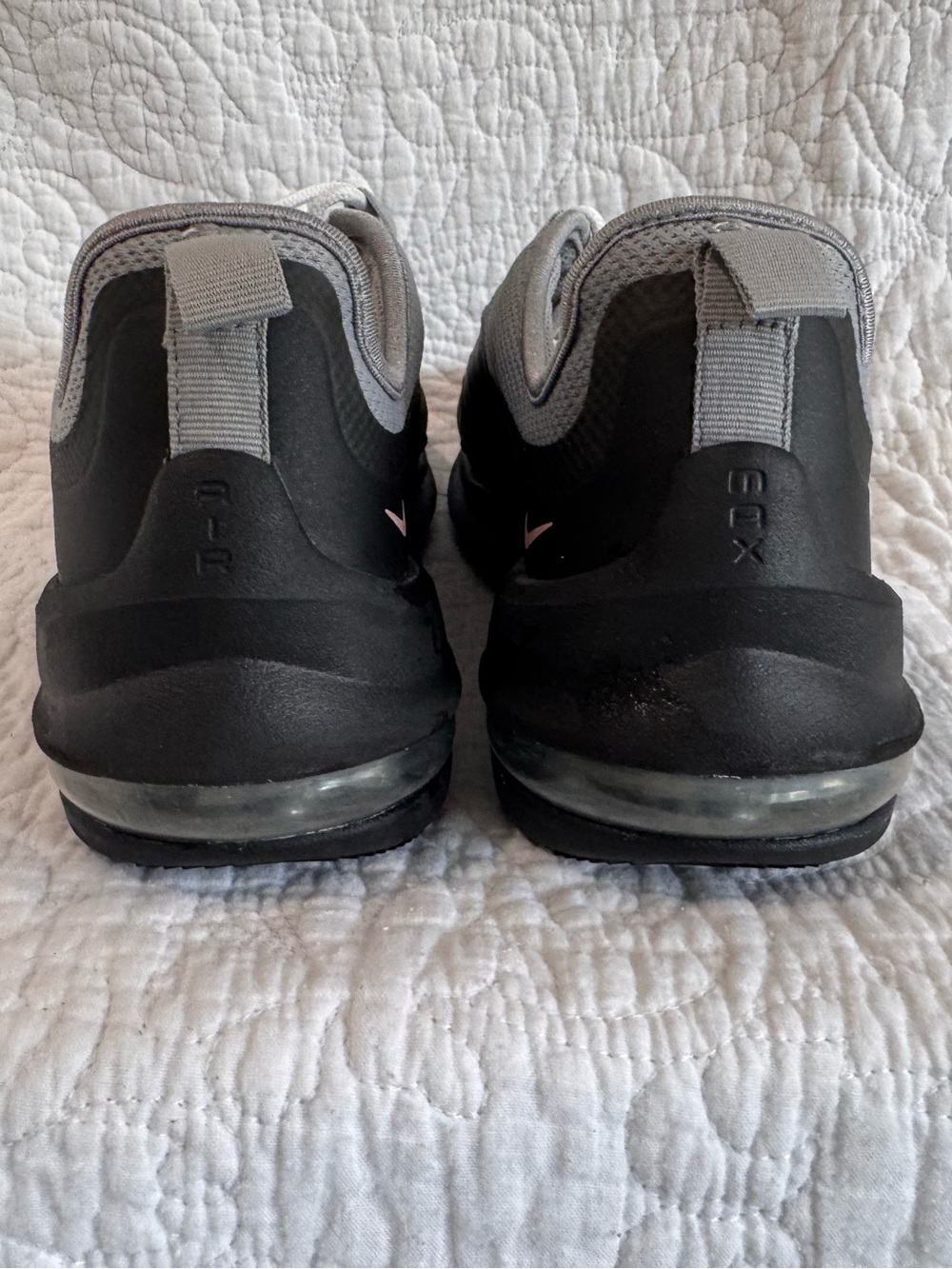 Nike Women's Grey and Black Sneakers with Pink Swoosh - Picture 4 of 10